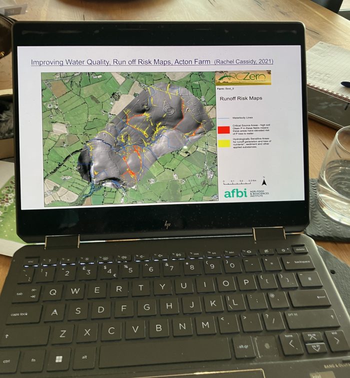 A computer showing an image of a map